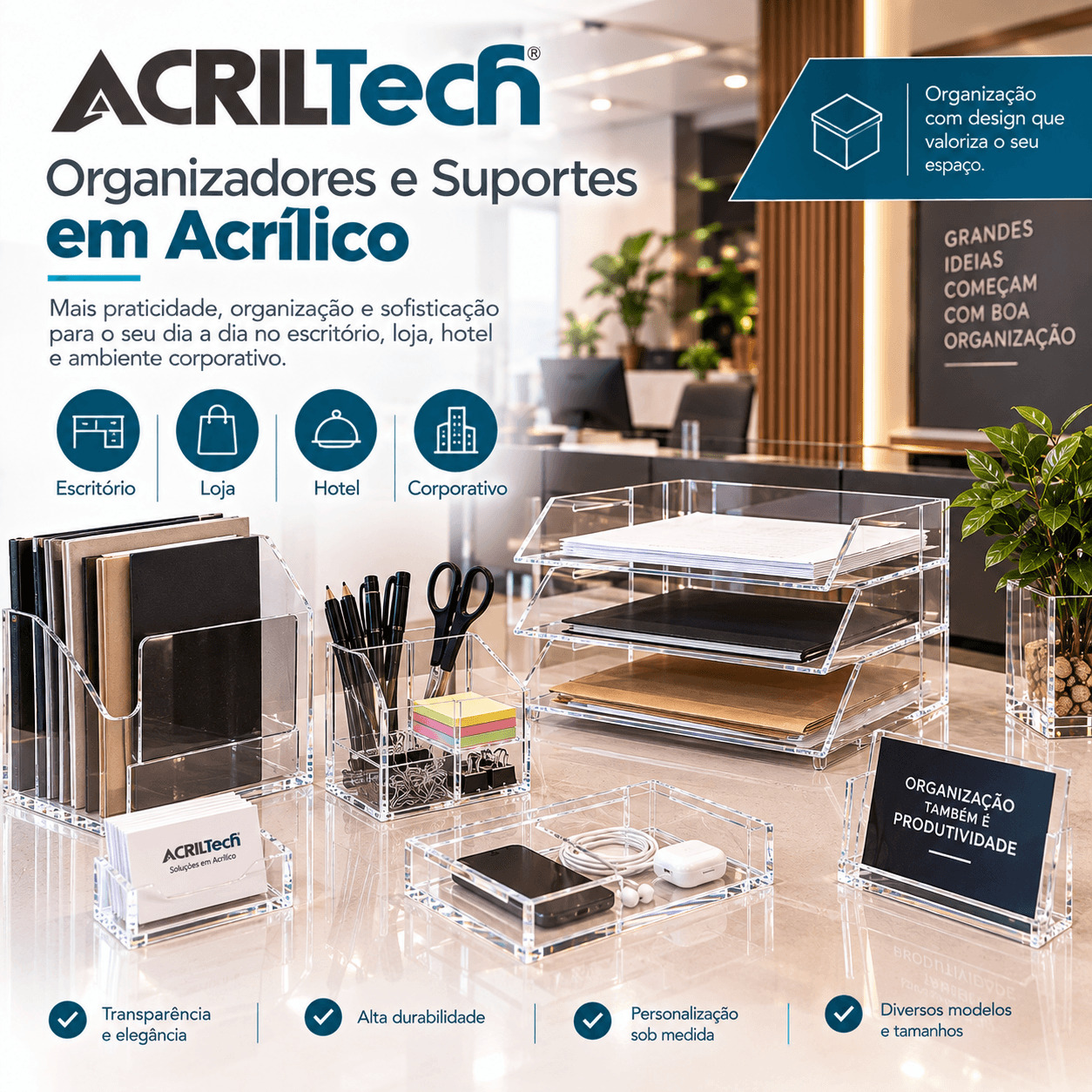 Caixa Organizadora Acrílica
