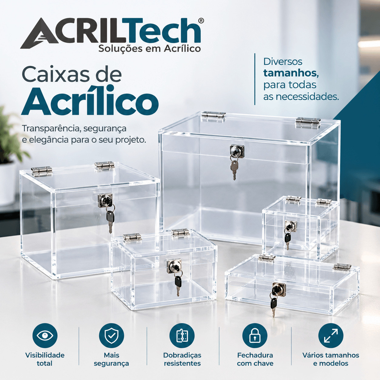 Caixa Transparente em Acrílico