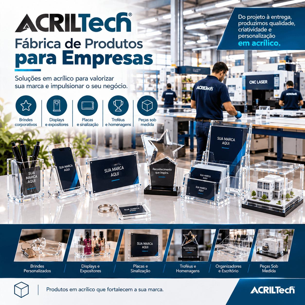 Fábrica de Acrílico para Indústria