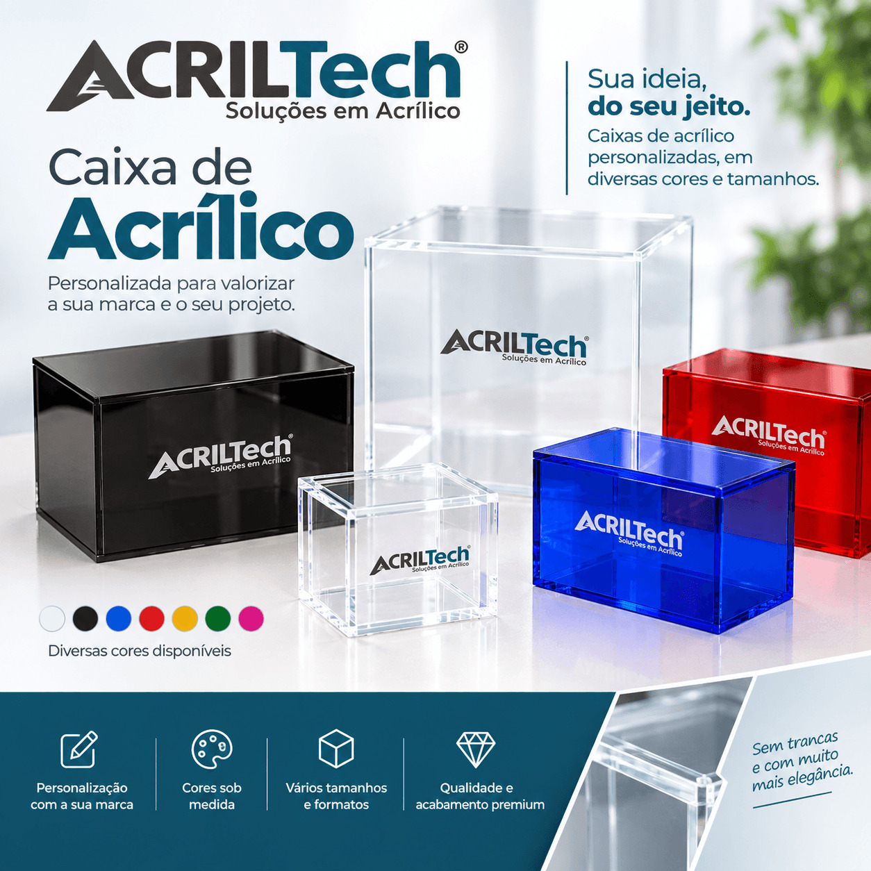 Fábrica de Caixa de Acrílico com Logo