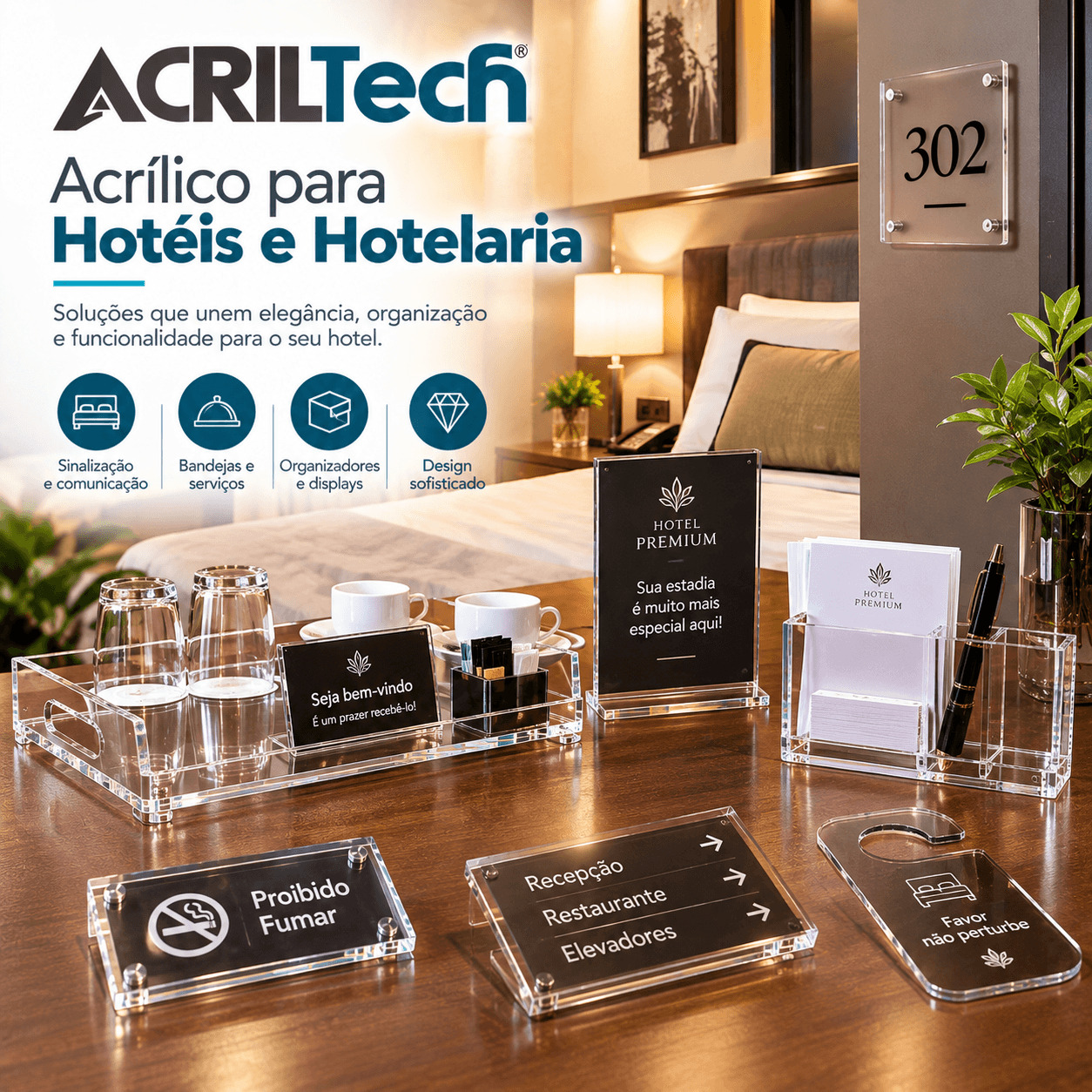 Fornecedor de Acrílico para Hotéis