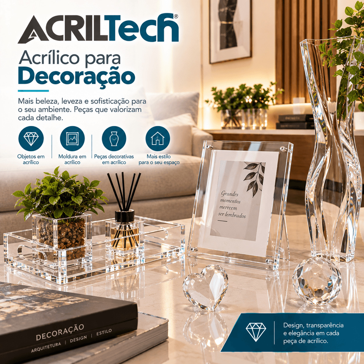 Mesa de Acrílico Sob Medida