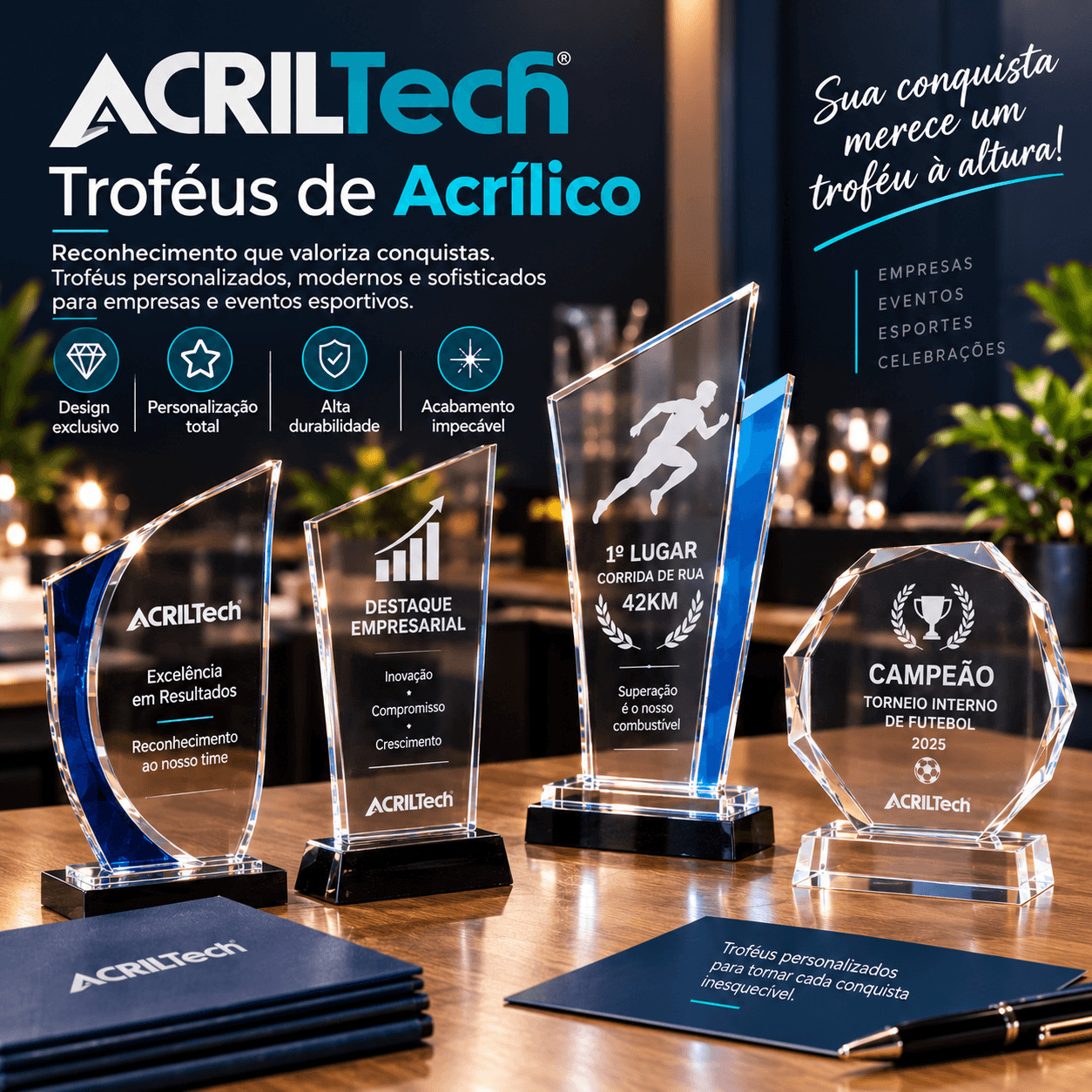 Troféu Acrílico Cristal